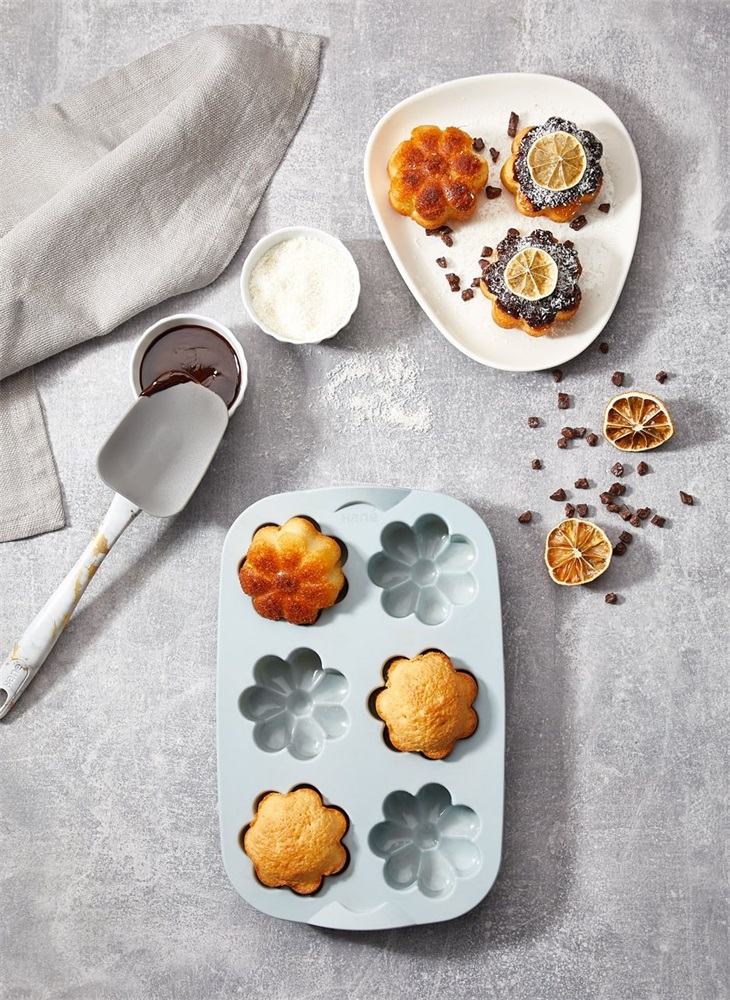 IRIS MIX szilikon muffin sütőforma 6 darabhoz, szürke, fekete vagy piros színű SL-3207