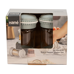 IRIS Macaron Salt&Pepper üveg fűszerszóró szett 2*105ml, rószaszín, fehér, szürke vagy kék színű HN-1139