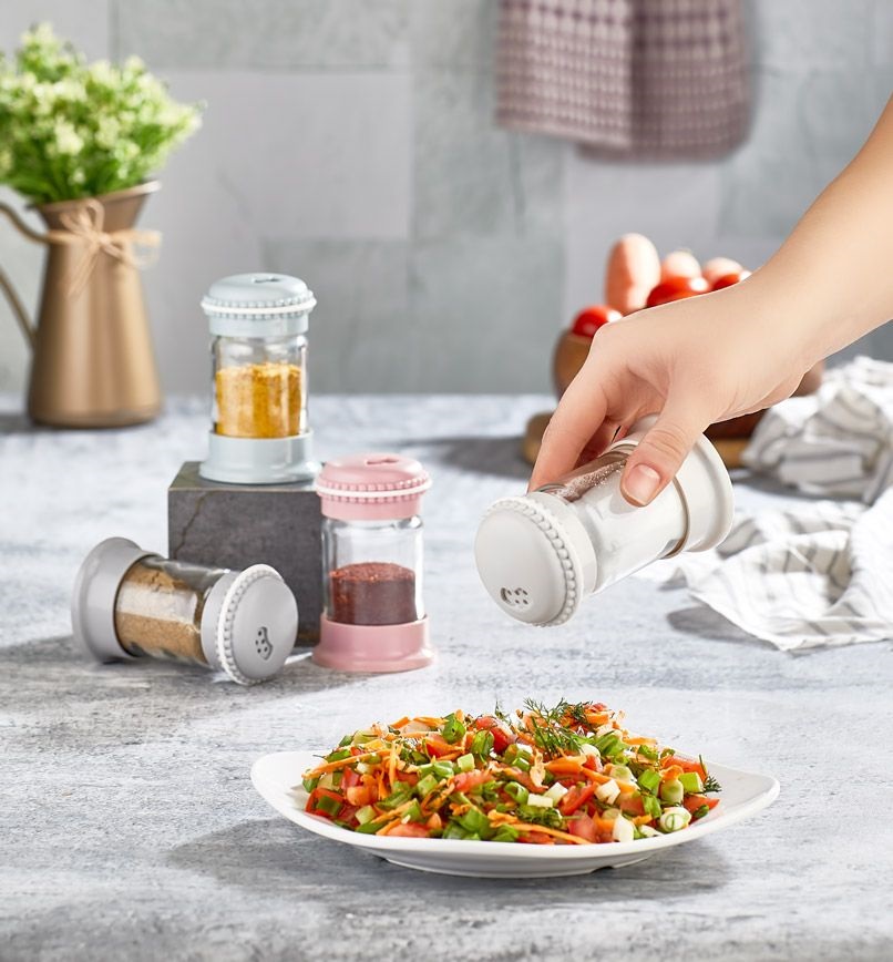IRIS Macaron üveg fűszerszóró 105ml, rószaszín, fehér, szürke vagy kék színű HN-1138