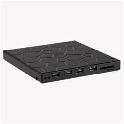 IRIS ROCK EXTERNAL külső Blu-Ray író, 8in1, USB 3.0, Read/write:CD/VCD/DVD/BD, tálcás, DVD-RW, fekete