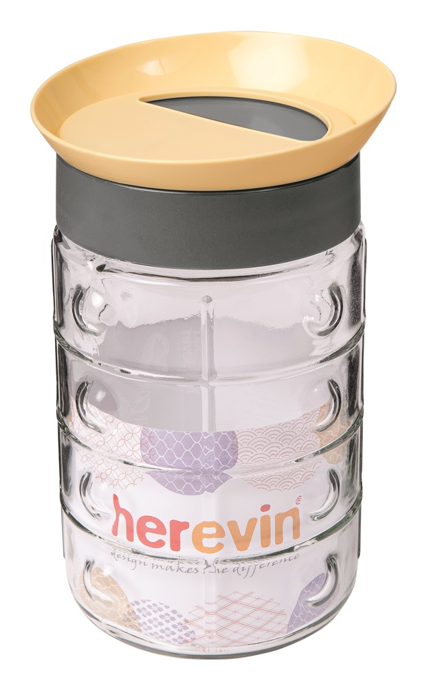 IRIS Sand üveg fűszertartó domború mintával 1.350ml, fekete-homok színű 148002-582