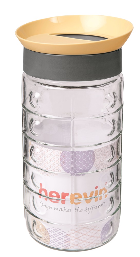 IRIS Sand üveg fűszertartó domború mintával 1.700ml, fekete-homok színű 148030-582