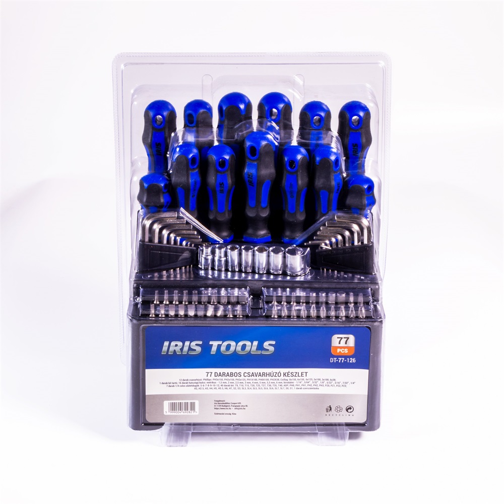 IRIS TOOLS DT-77-126 77 darabos csavarhúzó készlet
