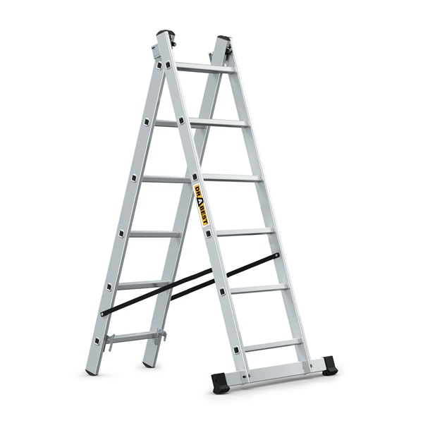 IRIS TOOLS HL-200 2x6 lépcsős alumínium létra, összecsukható, 125 kg teherbírás, EN 131