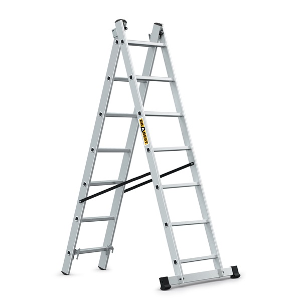 IRIS TOOLS HL-200 2x7 lépcsős alumínium létra, összecsukható, 125 kg teherbírás, EN 131