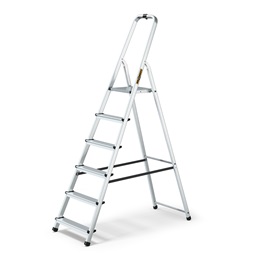 IRIS TOOLS HL-600-6S 6 (5+1) lépcsős alumínium létra, összecsukható, 125 kg teherbírás