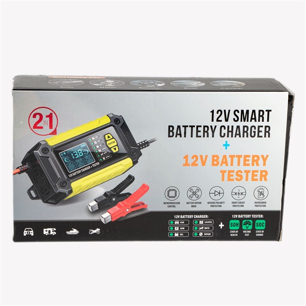 IRIS TOOLS ITBC-2000 Akkumulátor töltő és teszter, 12V 6A, digitális kijelzővel, AGM, GEL, Lead Acid battery