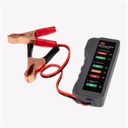IRIS TOOLS  ITBC-4000 Akkumulátor teszter 12V, LED kijelzővel, akkumulátor csipesszel, AGM, GEL, Lead Acid battery