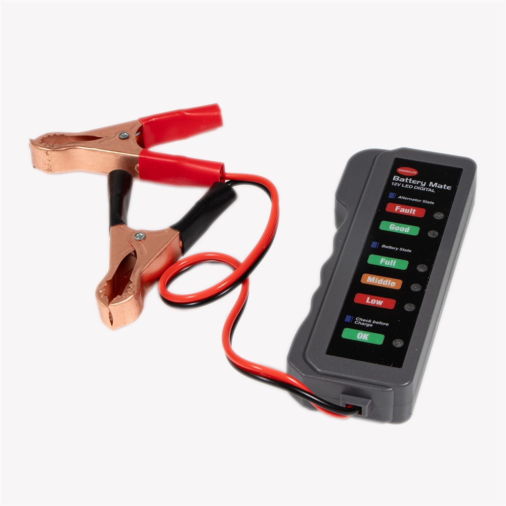 IRIS TOOLS  ITBC-4000 Akkumulátor teszter 12V, LED kijelzővel, akkumulátor csipesszel, AGM, GEL, Lead Acid battery