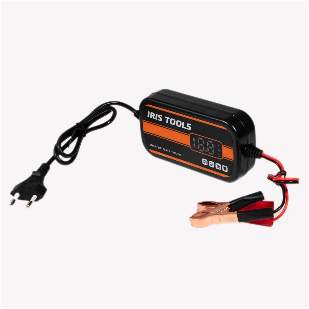 IRIS TOOLS ITBC-400 Akkumulátor töltő digitális kijelzővel,12V 2A, AGM, GEL, Lead acid battery