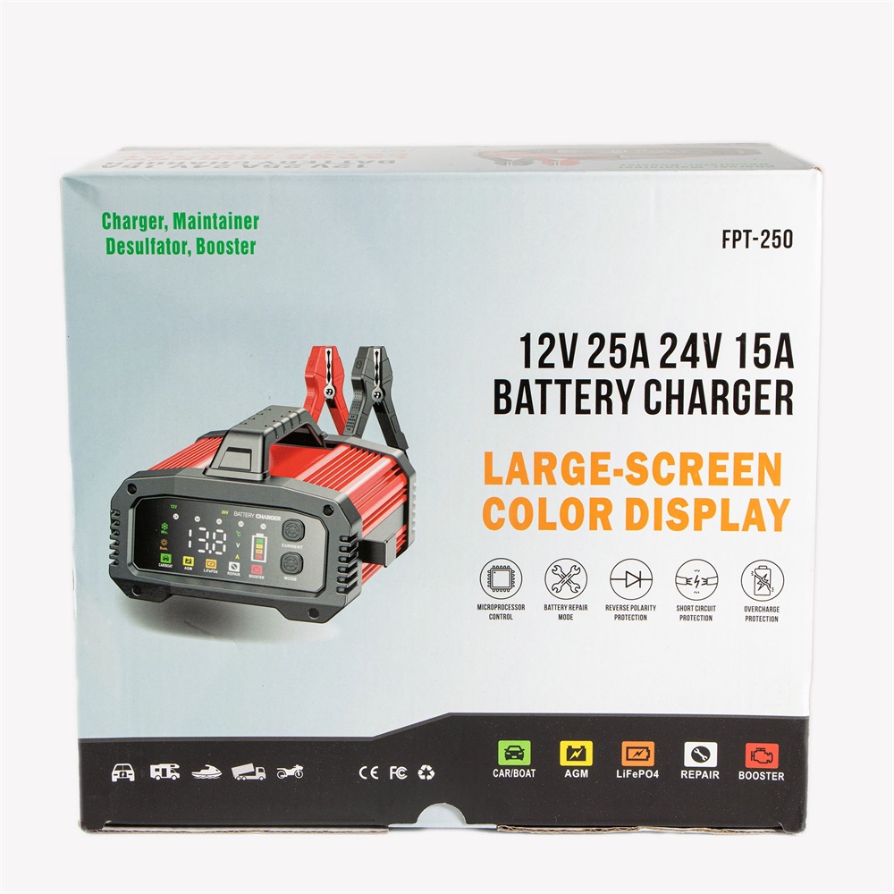 IRIS TOOLS ITBC-700 Intelligens automata nagy teljesítményű 8 lépcsős akkumulátor töltő 300W, 12V 25A vagy 24V 12,5A, AG