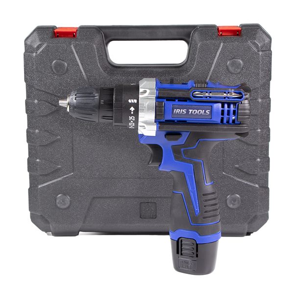 IRIS TOOLS ITDM-100 Akkus fúró és csavarbehajtó szett (táska + fúró + 2 akku + töltő+bit szett), 21 V