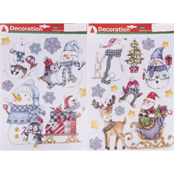 IRIS ablak matrica, karácsonyi, kék és fehér, 42 x 29cm