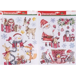 IRIS ablak matrica, karácsonyi, télapó vagy hóember, piros és fehér, 41 x 29cm