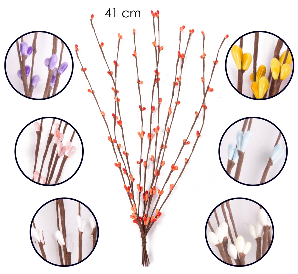IRIS dekor virág bogyós 7 féle szín 41cm