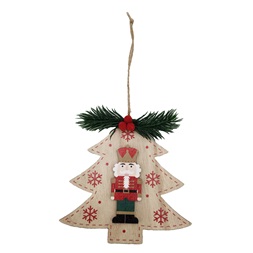 IRIS fa akasztós fenyőfán diótörő, natúr és piros 13 cm