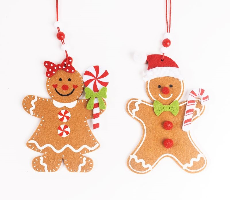 IRIS filc akasztós mézeskalács figura, fiú vagy lány 9 x 13,5 cm