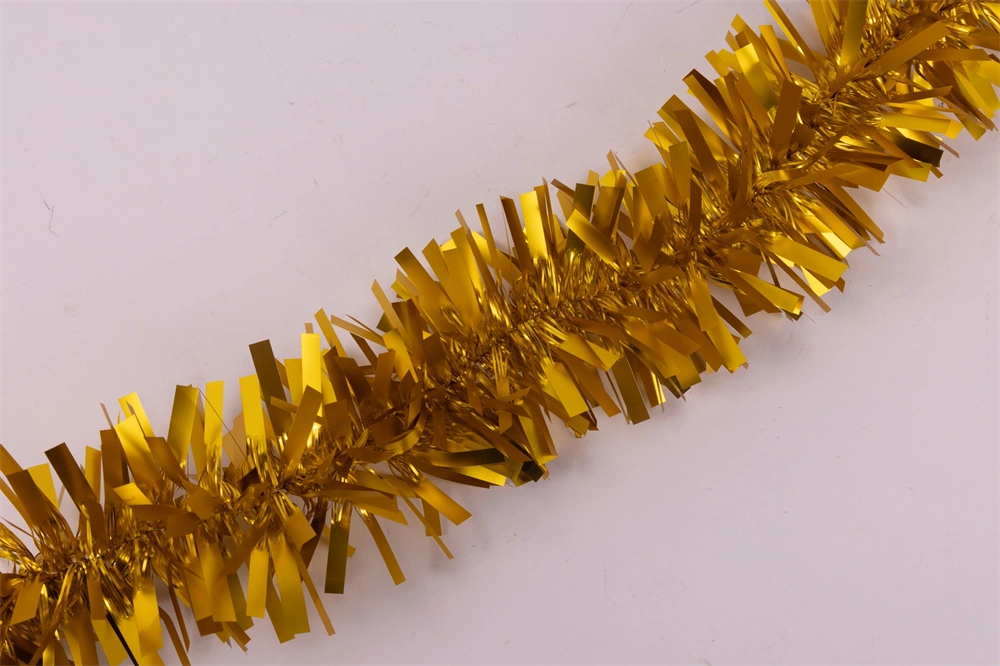 IRIS karácsonyi boa, széles lap, matt arany 9cm x 2m