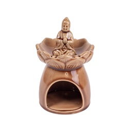 IRIS kerámia olajmécses, buddha, világos barna 15 cm