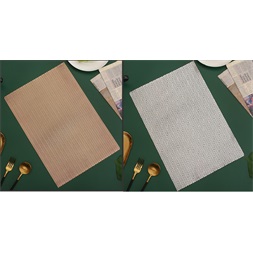 IRIS műanyag alátét, téglalap alakú, búzakalász mintáju, arany vagy ezüst 45 x 30 cm