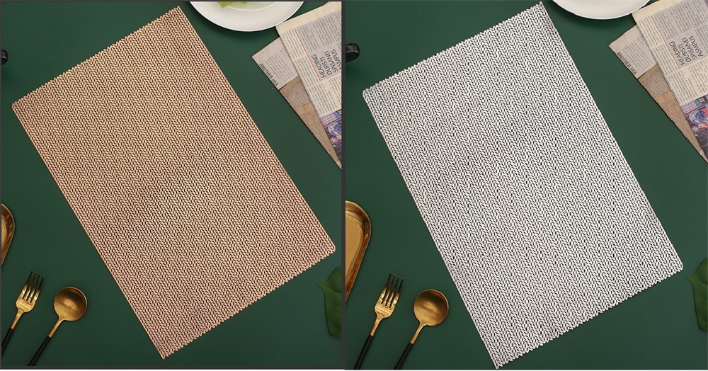 IRIS műanyag alátét, téglalap alakú, búzakalász mintáju, arany vagy ezüst 45 x 30 cm