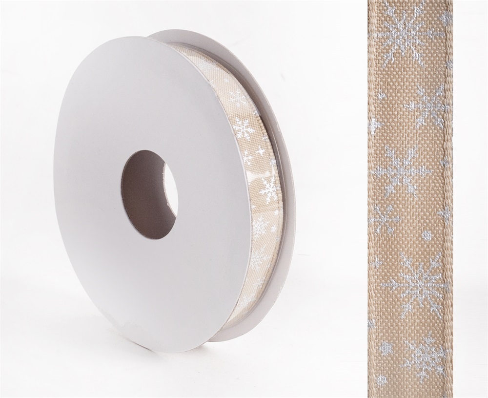 IRIS szalag hópihés drapp 15mm/10méter