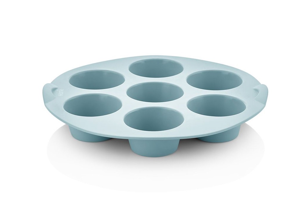IRIS szilikon kerek muffin sütőforma 7 darabhoz, szürke, fekete vagy piros színű SL-3206