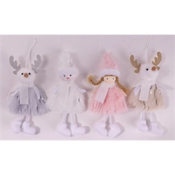 IRIS textil akasztós karácsonyi figura, 16 cm