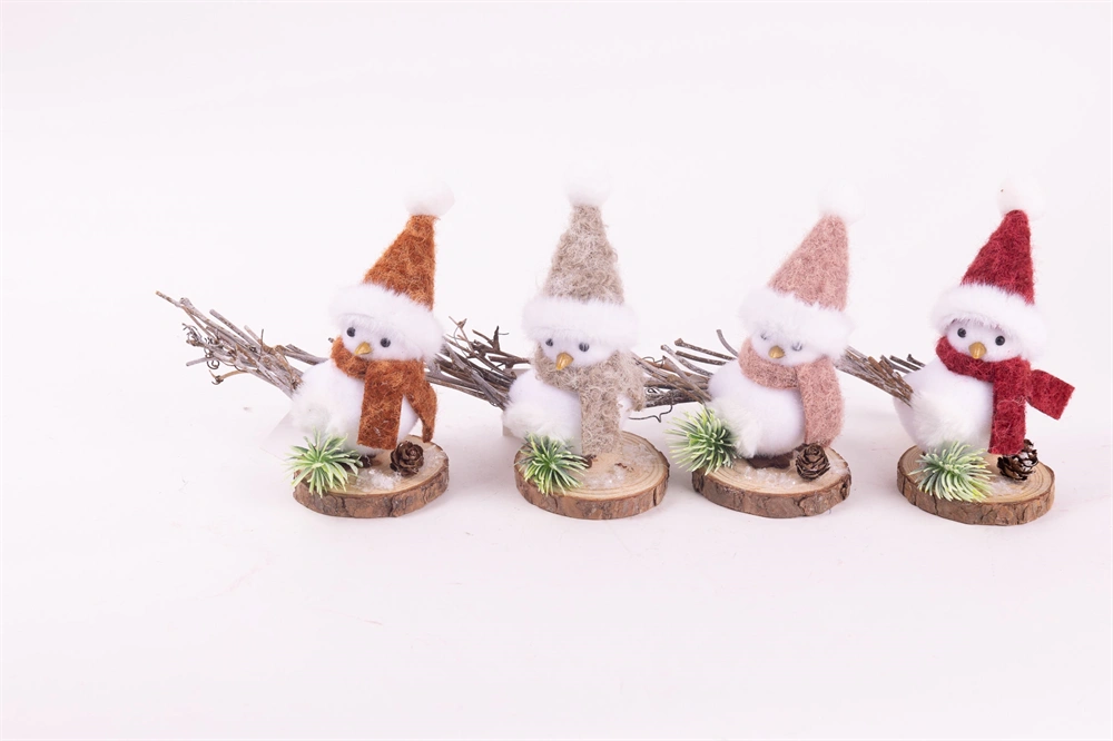 IRIS textil madár fa talpon, sapkában, rőzsefarokkal, 11 cm