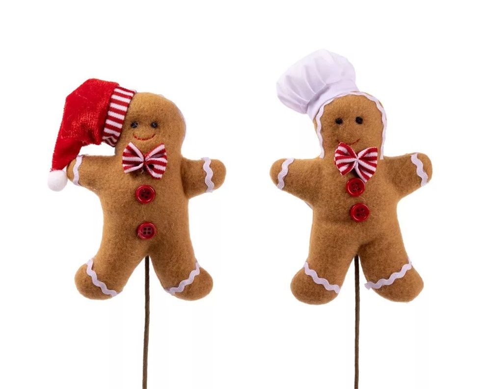 IRIS textil mézeskalács figura, pálcikás, kukta sapkában 13-30 cm