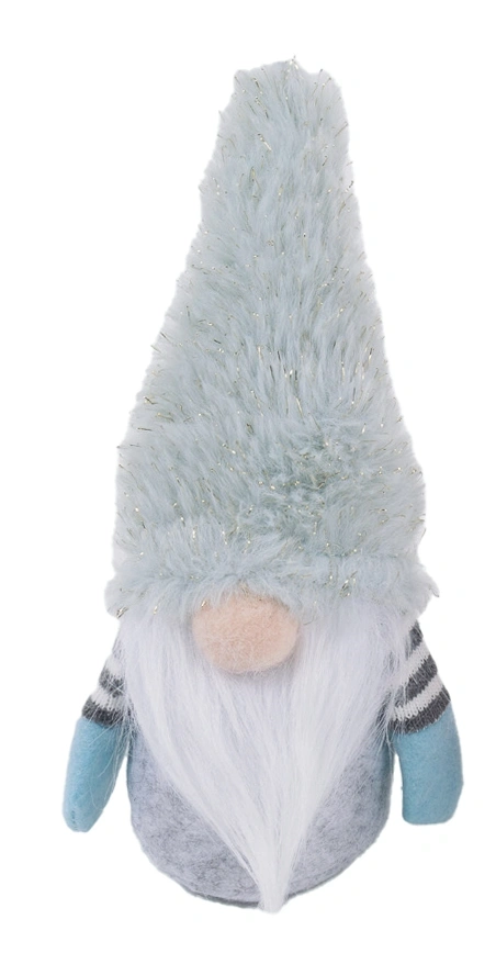 IRIS textil orrszakáll, bundás sapka, arany csillámos, szürke 18cm