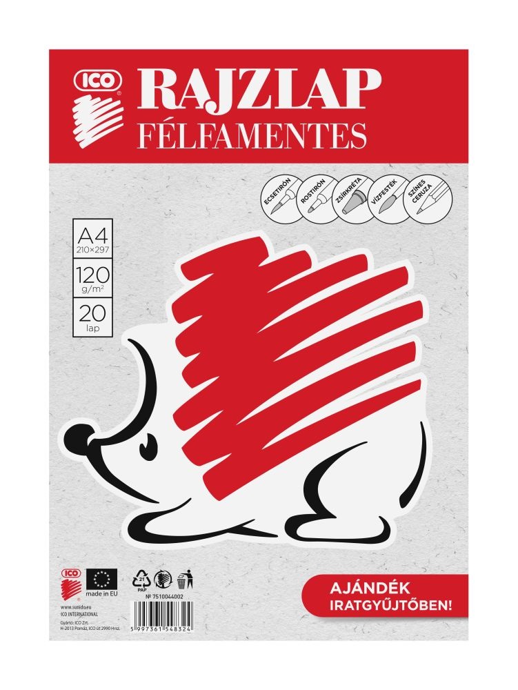 ICO Süni A4 félfamentes 20db rajzlap