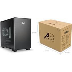 InWin A3 táp nélküli ablakos MT Mini Tower számítógépház fekete