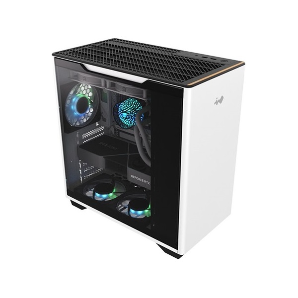 InWin A5 táp nélküli ablakos Mid Tower számítógépház fehér