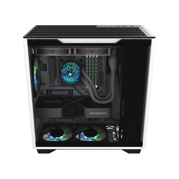 InWin A5 táp nélküli ablakos Mid Tower számítógépház fehér