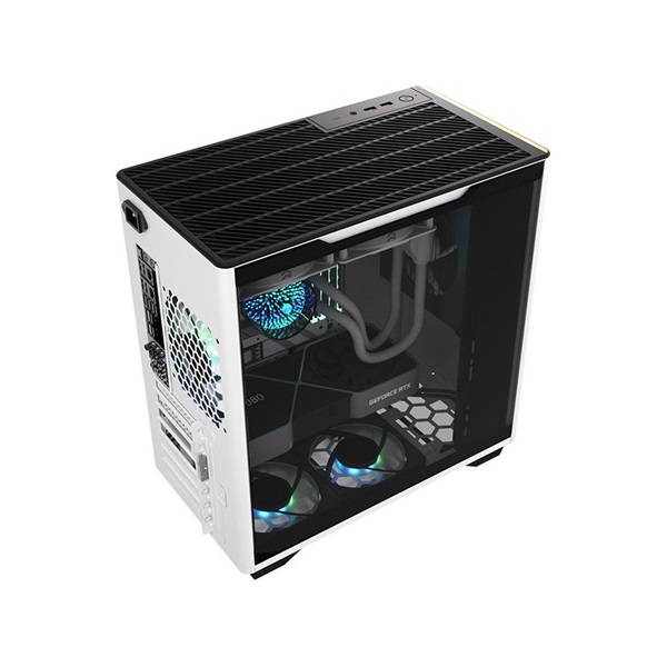 InWin A5 táp nélküli ablakos Mid Tower számítógépház fehér