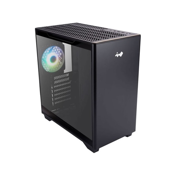 InWin A5 táp nélküli ablakos Mid Tower számítógépház fekete