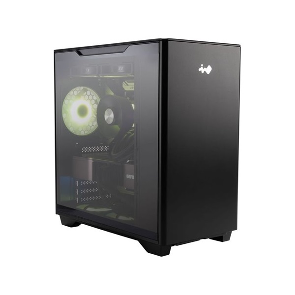 InWin A5 táp nélküli ablakos Mid Tower számítógépház fekete