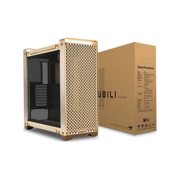 InWin DUBILI Assembled táp nélküli ablakos Full Tower számítógépház arany