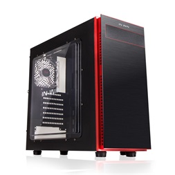 In Win 703 ATX fekete/piros ablakos használt számítógépház (Használt - B)