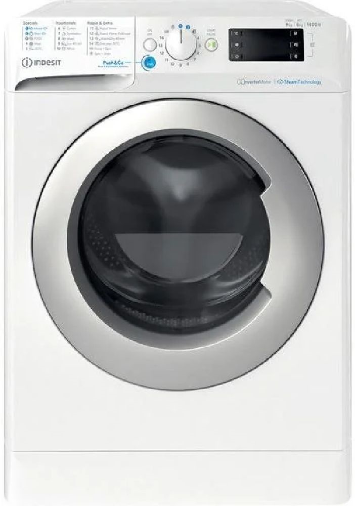 Indesit BDE 96436 EWSV EE fehér, elöltöltős, max.1400ford., 9 kg/6 kg, mosó-szárítógép
