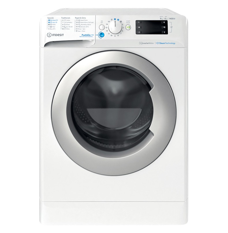 Indesit BDE 96436 EWSV EE fehér, elöltöltős, max.1400ford., 9 kg/6 kg, mosó-szárítógép