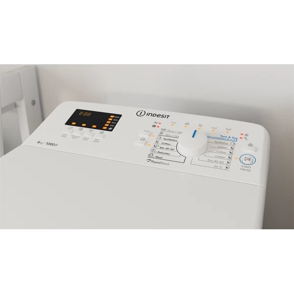 Indesit BTW S60400 EU/N fehér, felültöltős, max.1000ford., 6 kg, mosógép (Újszerű)