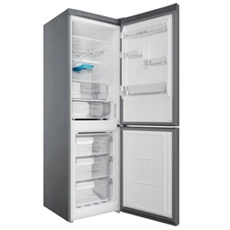 Indesit INFC8 TT33X inox, alulfagyasztós, Hűtő:231L, Fagyasztó:104L, Total No frost hűtőszekrény (Újszerű)