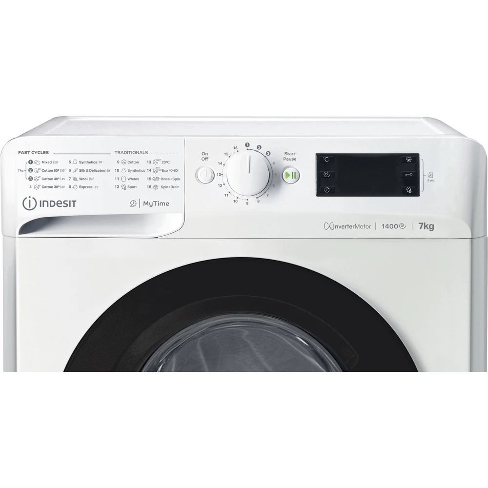 Indesit MTWE 71484 WK EE fehér, elöltöltős, max.1350ford., 7 kg, mosógép
