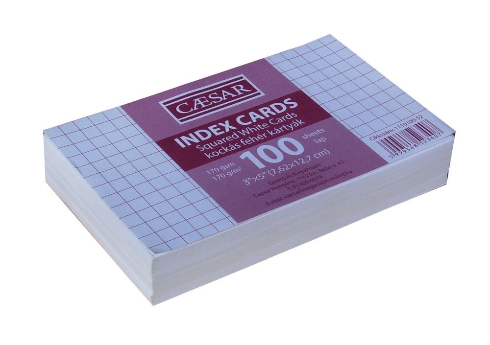 Caesar kockás 100db/csomag indexkártya