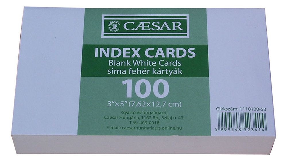 Caesar sima 100db/csomag indexkártya