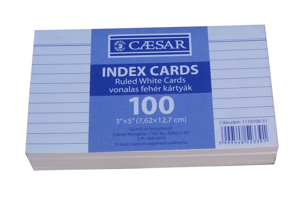 Caesar vonalas 100db/csomag indexkártya