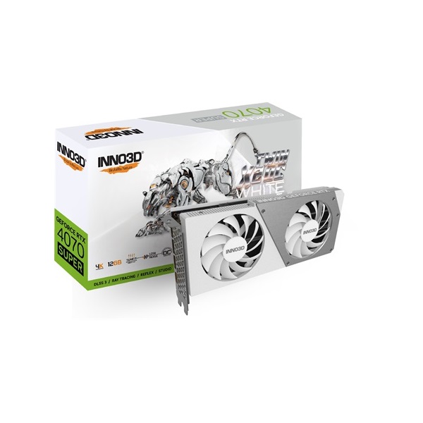 Inno3D GeForce RTX 4070 SUPER Twin X2 White OC nVidia 12GB GDDR6X 192bit PCIe videókártya