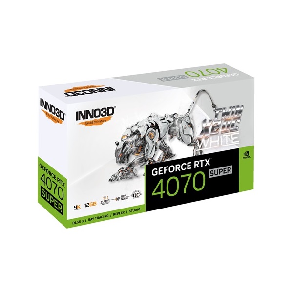 Inno3D GeForce RTX 4070 SUPER Twin X2 White OC nVidia 12GB GDDR6X 192bit PCIe videókártya